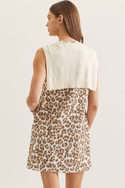 Animal Print Sleeveless Mini Dress