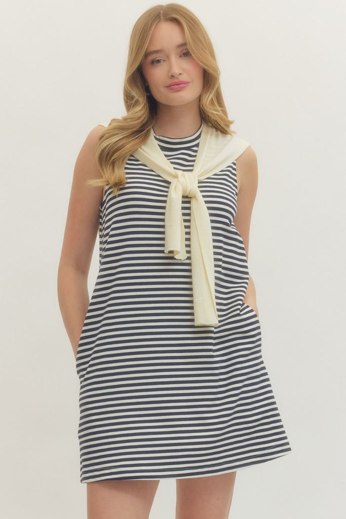 Striped Sleeveless Mini Dress