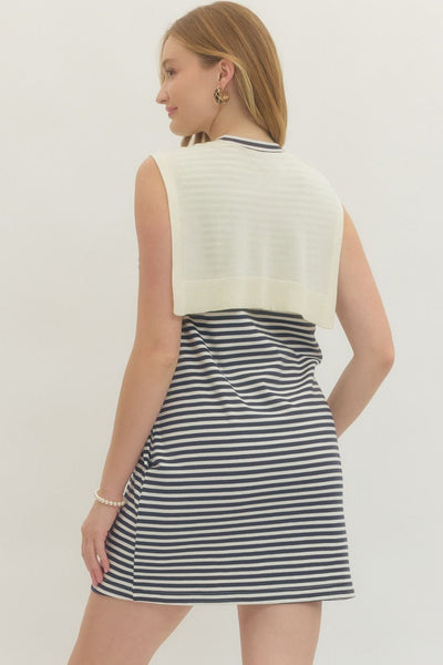 Striped Sleeveless Mini Dress