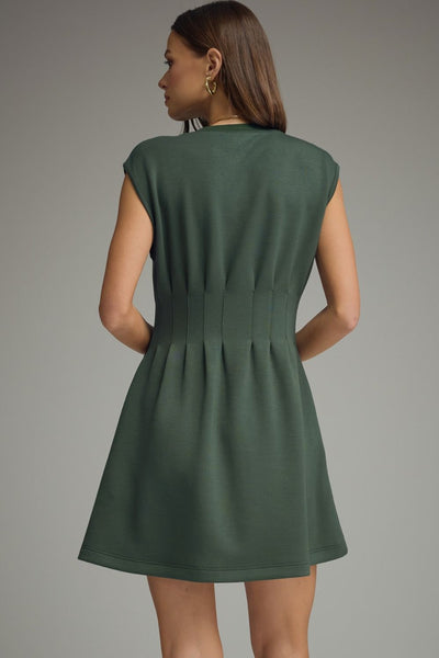 Solid Cap Sleeve Mini Dress