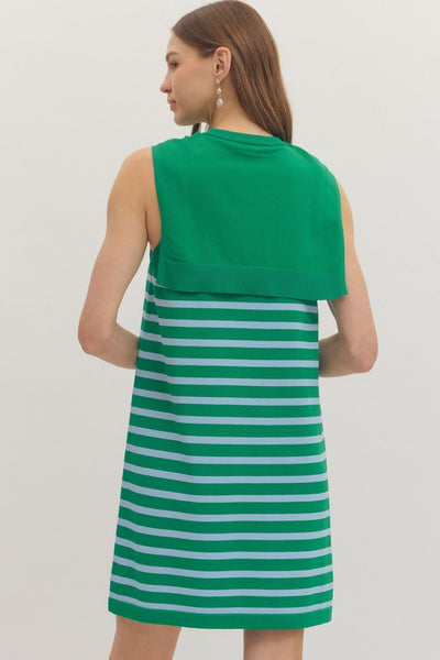 Striped Sleeveless Mini Dress