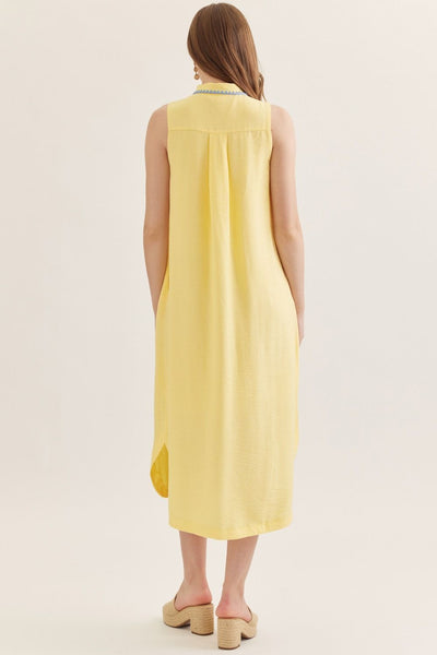 Solid Sleeveless Midi Dress