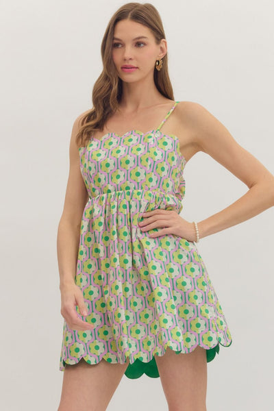 Printed Sleeveless Mini Dress