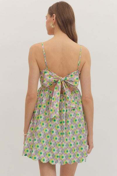 Printed Sleeveless Mini Dress