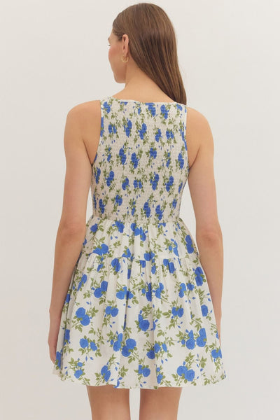 Floral Sleeveless Round Neck Mini Dress