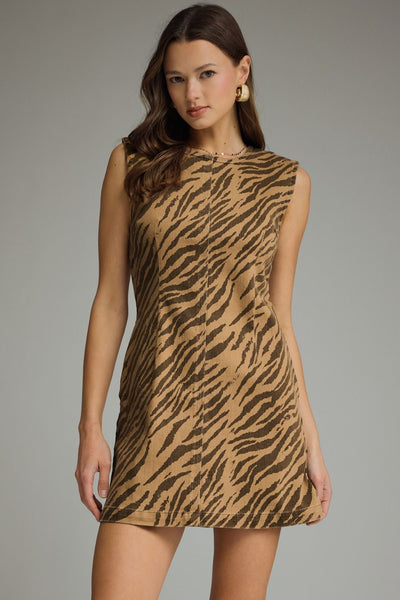 Animal Print Sleeveless Mini Dress