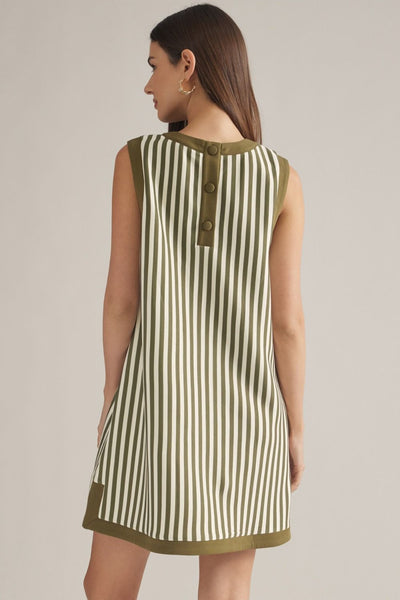 Stripe Sleeveless Mini Dress