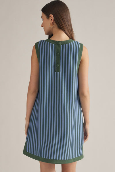 Stripe Sleeveless Mini Dress