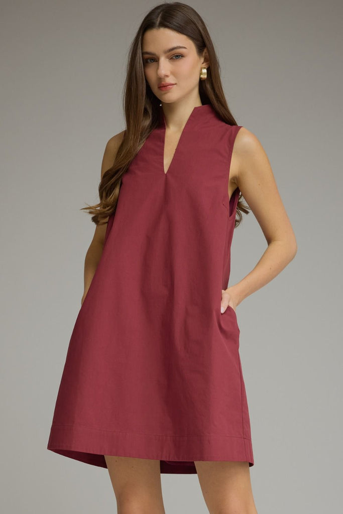 Solid Sleeveless Mini Dress