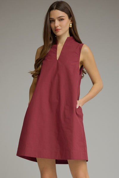 Solid Sleeveless Mini Dress