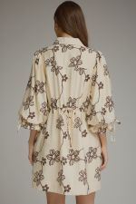 Floral ¾ Balloon Sleeve Mini Dress