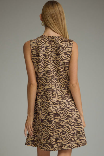 Animal Print Sleeveless Mini Dress