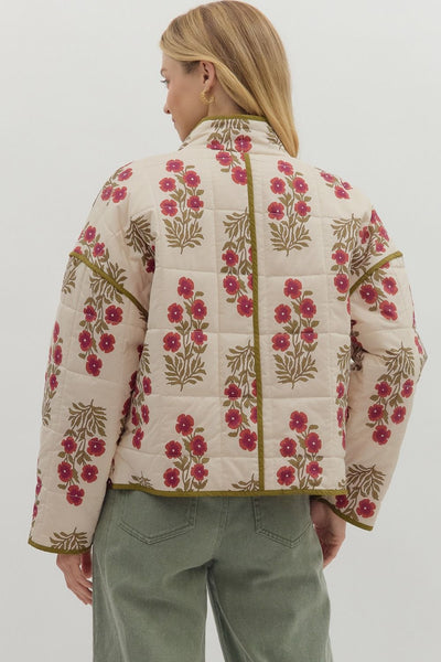 Botanical Long Sleeve Quilted Jacket