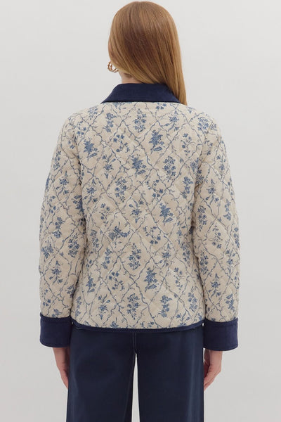 Botanical Print Quilted Jacket