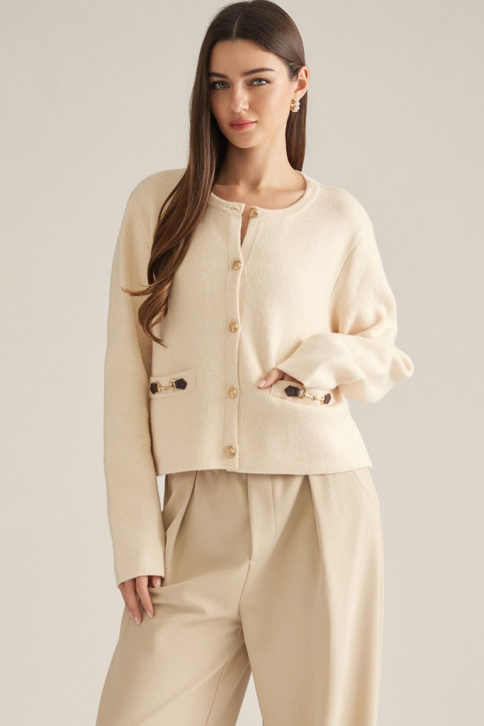 Solid Long Sleeve Knit Jacket