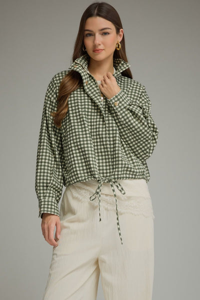 Gingham Long Sleeve Jacket