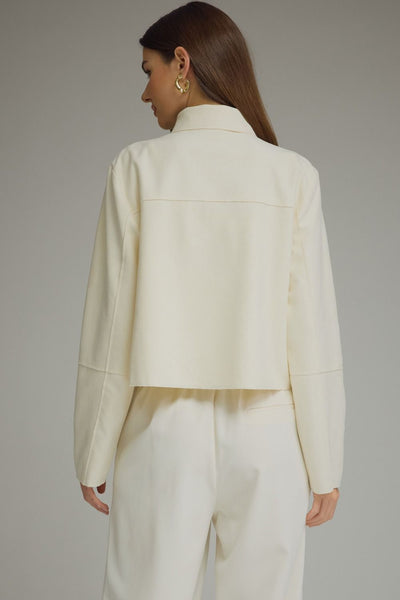 Solid Long Sleeve Cropped Jacket