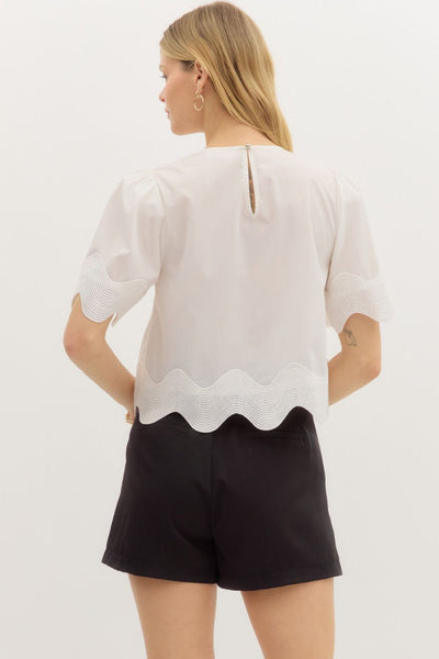 Solid Short Sleeve Pullover Top