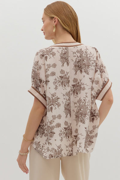 Floral Oversized Dolman Sleeve Top
