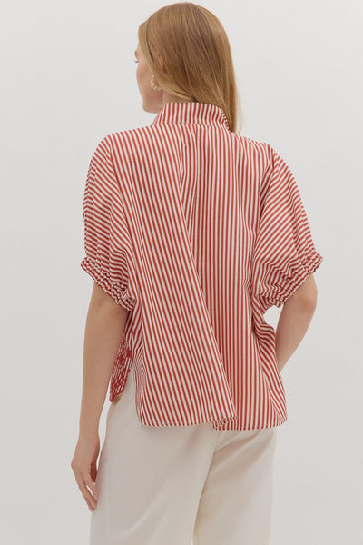 Striped Short Dolman Sleeve Top