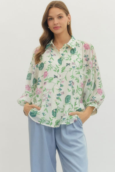 Floral Print Long Sleeve Top