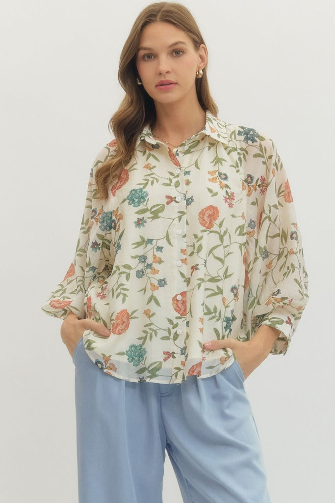 Floral Print Long Sleeve Top