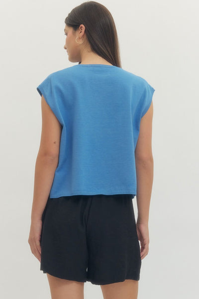 Solid Short Sleeve Knit Top