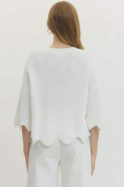 Solid Knit 3/4 Dolman Sleeve Top