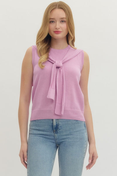 Solid Sleeveless Knit Top