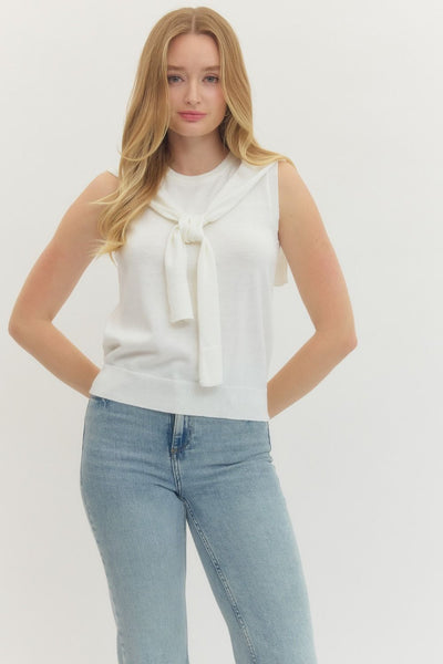 Solid Sleeveless Knit Top