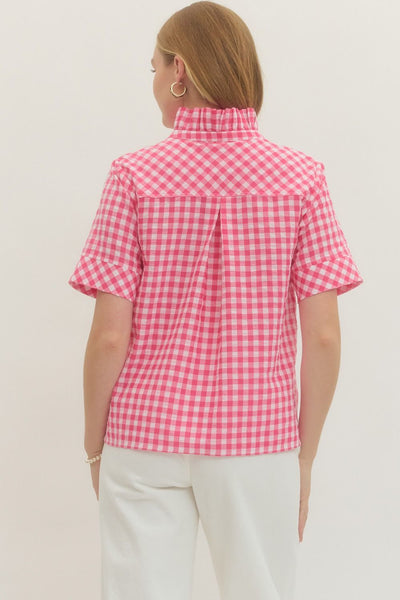 Gingham Short Sleeve Top