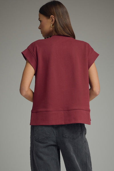 Solid Short Sleeve V-Neck Top