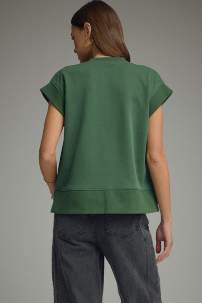 Solid Short Sleeve V-Neck Top