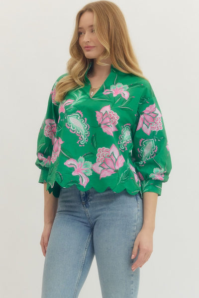 Floral Print Long Sleeve Top
