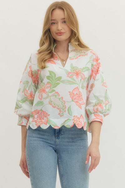 Floral Print Long Sleeve Top