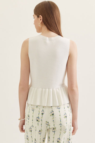 Sleeveless Peplum Knit Top