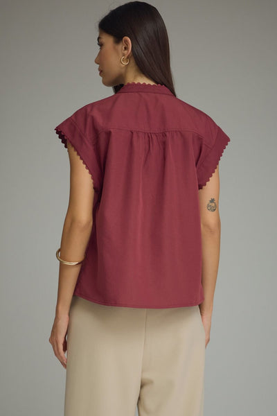 Solid Cap Sleeve Top