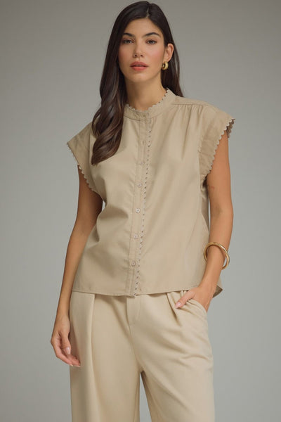 Solid Cap Sleeve Top
