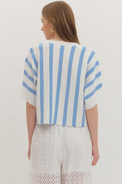 Striped Dolman Short Sleeve Top