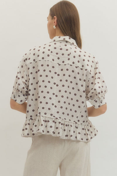 Polka Dot Short Sleeve Top