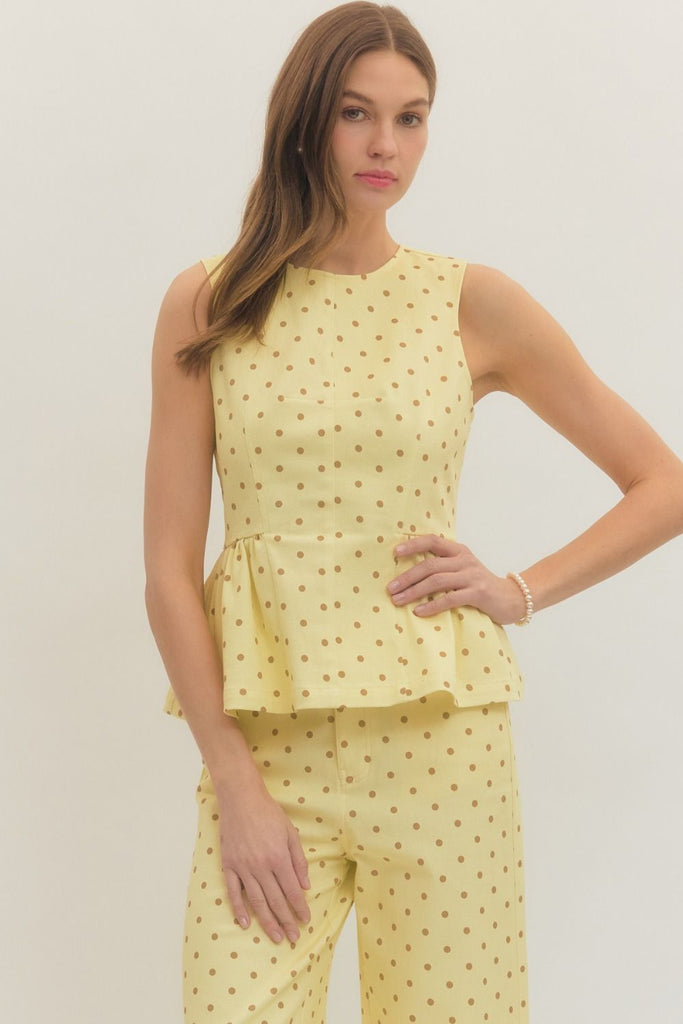 Polka Dot Sleeveless Top