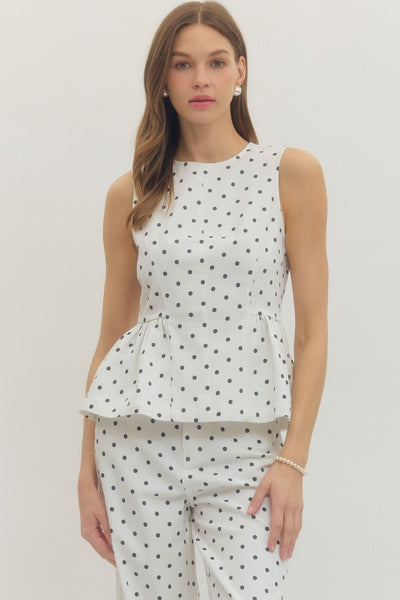 Polka Dot Sleeveless Top