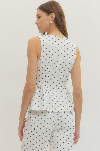 Polka Dot Sleeveless Top