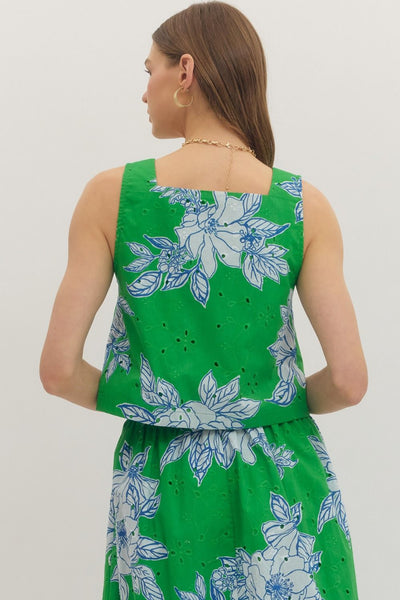 Botanical Sleeveless Top & Skirt Set