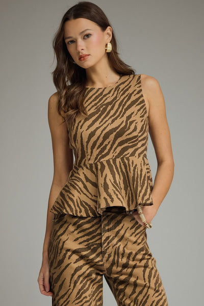 Zebra Print Sleeveless Top
