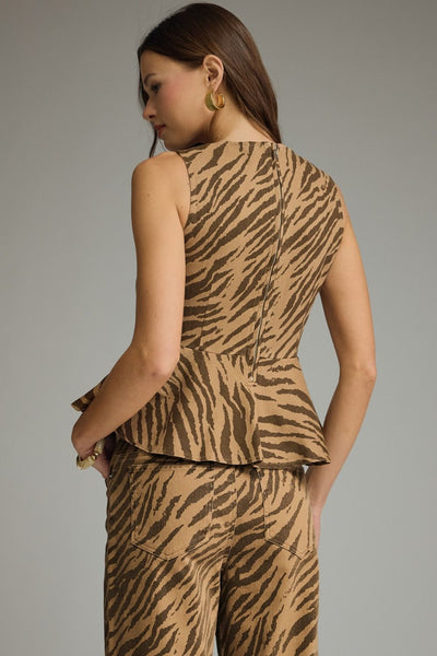 Zebra Print Sleeveless Top