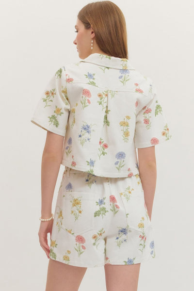 Botanical Print Crop Top & Skort Set