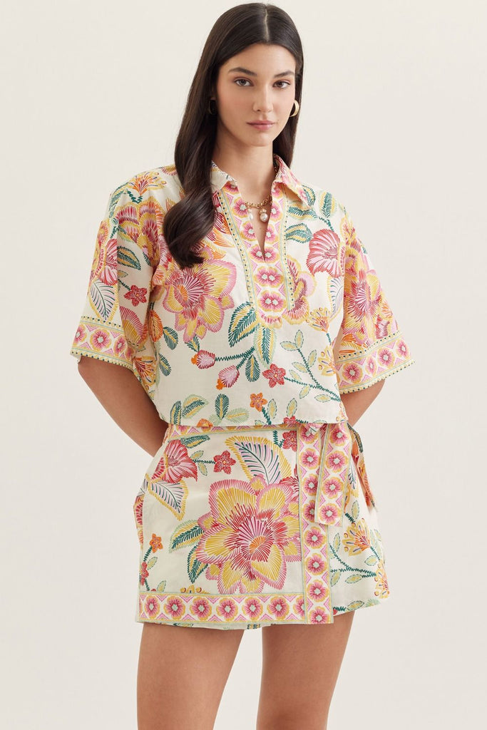 Botanical Print Top & Skort Set