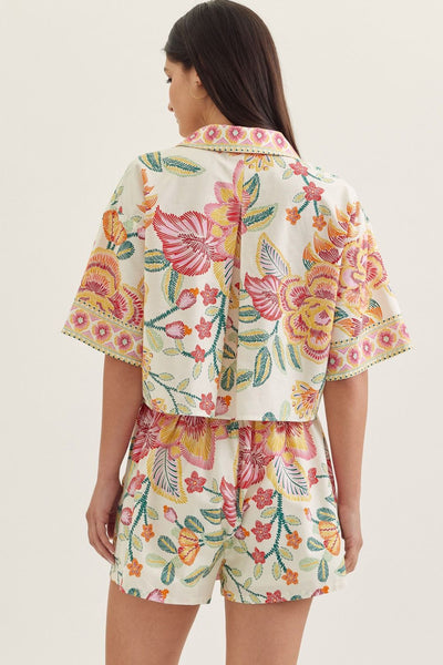 Botanical Print Top & Skort Set