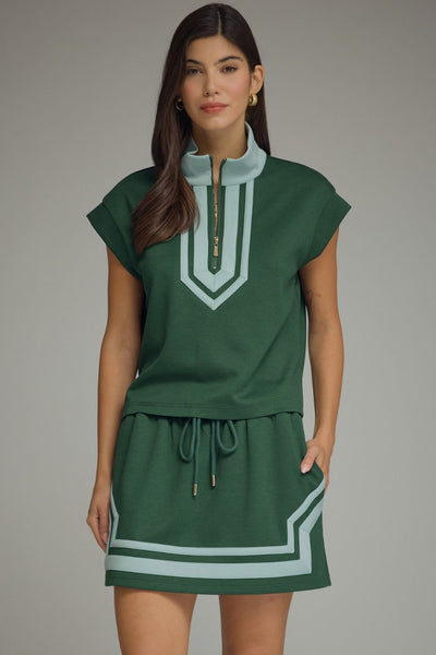 Solid Cap Sleeve Top & Skirt Set